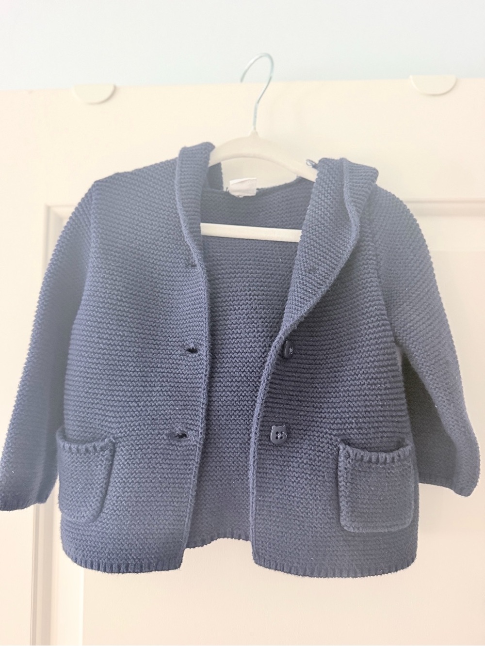 GAP Navy Hooded Knit Coat for Kids, 6-12M
